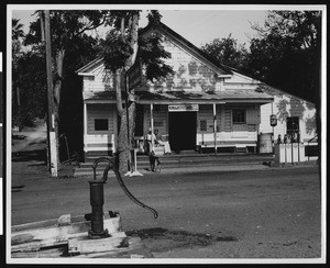 Exterior view of the old Post Office in Knight's Ferry, ca.1930