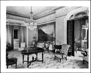 View of the back parlor in the home of Mrs. Arcadia Bandini de Baker