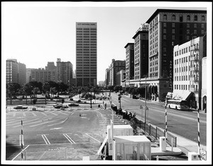Olive Street looking south toward and past Fifth Street, December, 1985