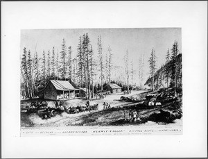 Drawing by Vischer of Hermit Valley, Sierra Nevada range, ca.1860-1865