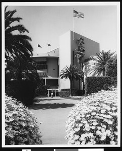 Turf Club entrance at Hollywood Park Racetrack, 1957