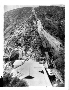 Mount Lowe Incline Railway from an aerial perspective, California