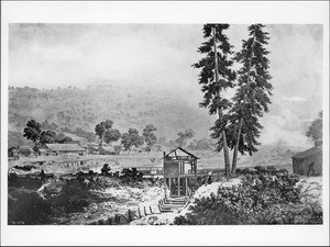 Drawing of Sutter's Mill, Sacramento, 1851