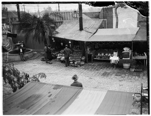Rooftop view of shoppers on Olvera Street