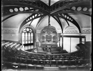 Interior of the First Methodist Episcopal Church, Sixth Street and Hill Street, ca.1905