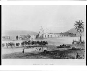 Sketch of Mission San Diego, by Lieutenant Wilkinson for the War Department, 1853