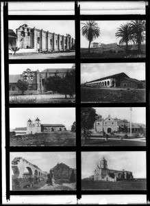 Eight views of seven different southern California Missions, ca.1895-1900