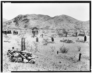 A burial sites in the old cemetery at Calico, San Bernardino County, 1880-1920