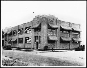 Exterior view of Deshell Laboratories, manufacturers of Petrolagar, 1900