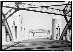 View looking down the Sixth Street Bridge, June 1933