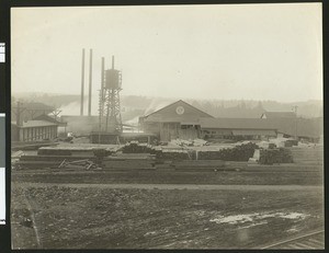 Exterior view of the Spaulding Saw Mill, ca.1920