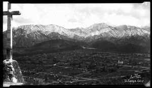 Birdseye view of Tujunga and the San Gabriel Mountains, 1929