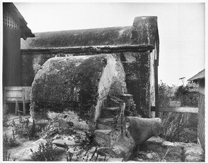 Water settling basin about two blocks west of Mission San Buenaventura, 1903