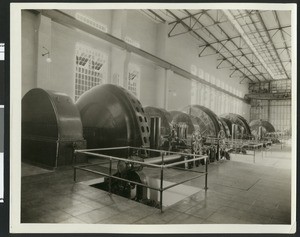 Interior view of an electric plant, ca.1930