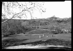 Riviera Golf Course showing three different greens, December 21, 1928