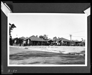 View of shacks on Palomares Street, looking west from Nevin Avenue, November 18, 1932