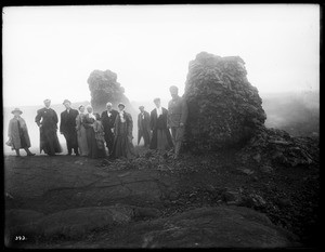 Los Angeles Chamber of Commerce group of people standing at Kilauea Volcano, Hawaii, 1907