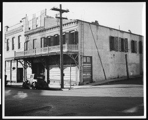 Exterior view of the Nevada City Hotel on Commercial Street, ca.1900