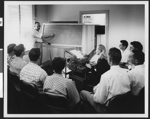 Computer demonstration room of Logistics Research Incorporated, ca.1950