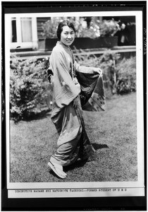Portrait of "diminutive" Madame Kei Matsumote Takeuchi, former student of the University of Southern California