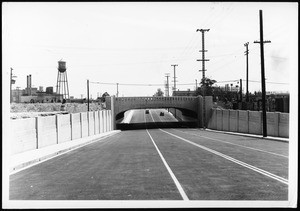 View of the Vignes Street grade separation bridge, 1938