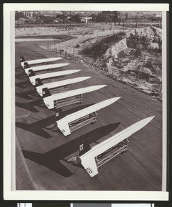 Line of missiles ready for launch, ca.1960