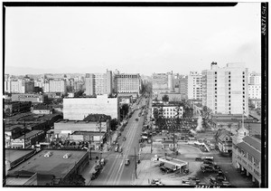 Panoramic view north on Hill from the Chamber of Commerce Building, Los Angeles