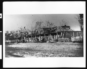 Exterior view of Amasa Lyman's home in San Bernardino, ca.1863