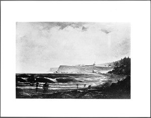 Painting by G.J. Denny of Fort Ross, near Bodega, California, ca.1840-1870