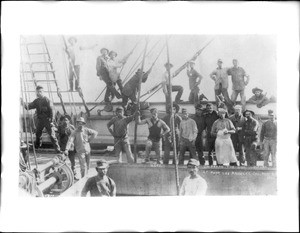 Coal boat "Lucipara" at the Port of Los Angeles, 1900