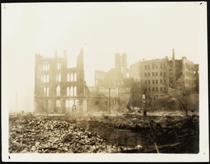San Francisco earthquake damage, showing Van Ness Avenue, 1906