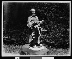 Statue depicting Saint John Evangelist at Mission Santa Clara