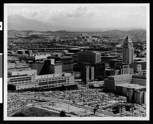 Panoramic view of Los Angeles Civic Center, March 1967