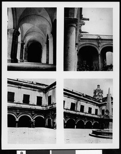 Four street scenes of Mexican architecture, Mexico