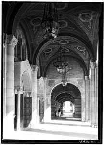 Unidentified colonnade at the University of California at Los Angeles, February 1938