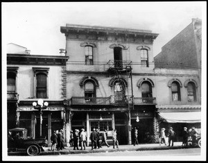 Exterior view of the Saint Charles Hotel on North Main Street in Los Angeles, ca.1926