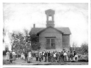 Florence Avenue School teacher, Mary L. Gower, and students, 1884-1885