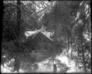 Snow-covered Alpine Tavern on Mount Lowe, ca.1890-1930