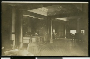 Nevada County Views, showing Doris Foley Library front desk, Nevada City, CA, ca.1910