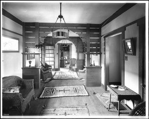 Interior view of the Clark residence in Altadena