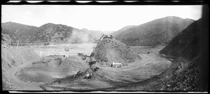 Dam construction with horses