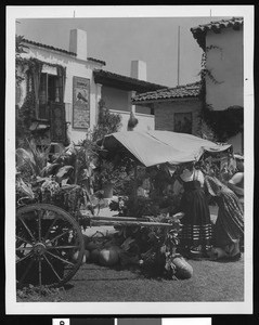 People dressed in Spanish costume for Santa Barbara's famous annual "Old Spanish Days" celebration, 1934