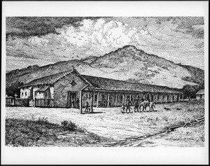 Drawing of Mission San Rafael Archangel, ca.1900