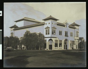 Exterior view of the Wyatt Theater building, ca.1900