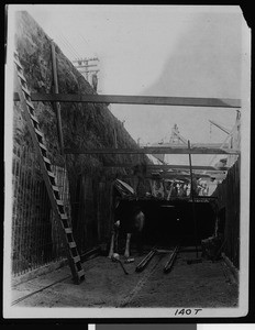 Slauson Avenue Storm Drain excavation, one hundred feet west of Fourth Avenue