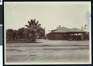 Exterior view of depot in Lodi, ca.1900