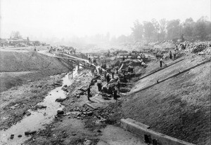 View of the excavation of Arroyo Seco Drive south of Avenue Forty-Nine, March 6, 1934