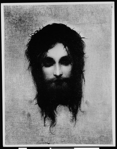 The painting "Jesus Christas" by Gabriel Max, depicting the head of Christ