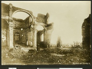 World War I ruins of Ypres, ca.1914