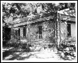 Exterior view of Hugo Reid's adobe, built in 1889, on land that would later be part of the Baldwin Ranch in Arcadia